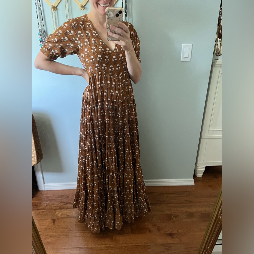 Daughters of India Chaaya maxi dress, chai color, women’s XS